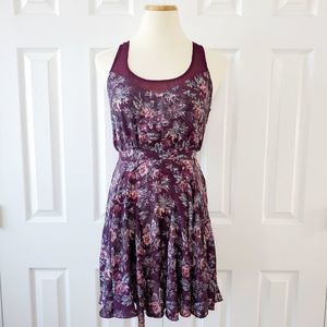 UO Floral Open Back Sheer Top Sleeveless Dress